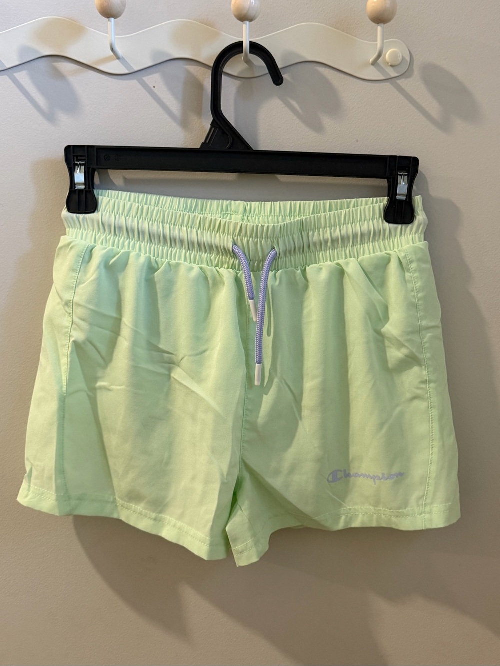 Girls Mint Green Athletic Drawstring Shorts